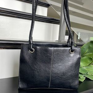 New vegan leather shoulder bag,minimalist handbag purse black